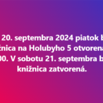 Výpožičné hodiny počas vinobrania 2024