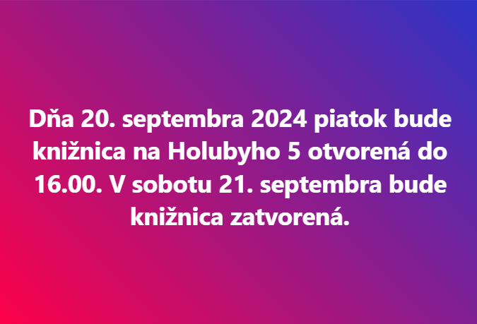 Výpožičné hodiny počas vinobrania 2024